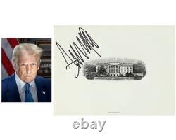 Le président Donald Trump a signé une gravure de la Maison Blanche ! JSA incroyablement rare