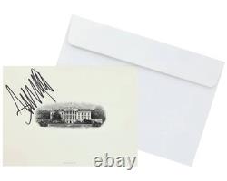 Le président Donald Trump a signé une gravure de la Maison Blanche ! JSA incroyablement rare