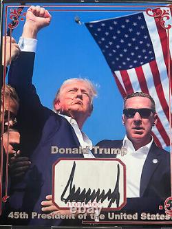 Le président Donald Trump a signé une photo personnalisée 8x10 Cut JSA LOA Auto en gras 1/1 Z1946