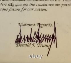 Lettre de remerciement signée de la main du président Donald Trump