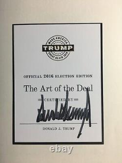 Livre Signé À La Main Par Le Président Trump L'art Du Marché Election Officielle 2016