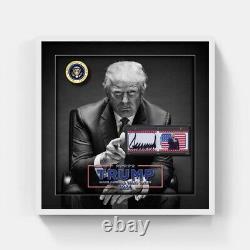 Livrelet signé du président Donald Trump avec certificat d'authenticité JSA, photo encadrée, chef-d'œuvre