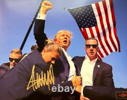 MAGA ! Président DONALD TRUMP Signature authentique originale 8x10 avec COA