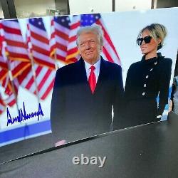Magnifique Président Donald Trump Nom Complet Signé Grand 20x30 Photo Jsa Mint 9