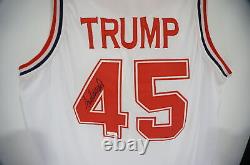 Maillot XL de l'équipe USA signé par Donald Trump, authenticité vérifiée par Heritage Authentication