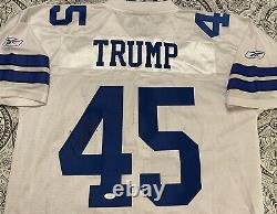Maillot des Dallas Cowboys Reebok authentifié par Donald Trump, président des États-Unis, rare avec certification JSA