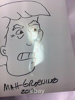Matt Groening Signé Art Sketch Authentics Dessin Président Donald Trump 2016