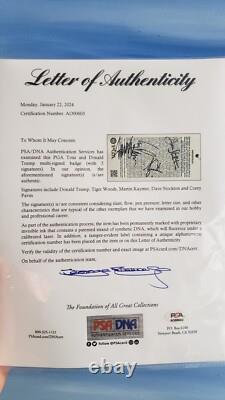 Mémorabilia signée de Donald Trump, autographe de Tiger Woods, billet de la Ryder Cup 2012, PSA