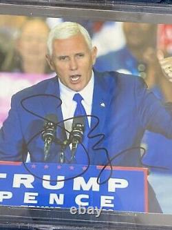 Mike Pence Vice-président Signé Photo Authentique Encapsulé Vp Trump Autograph