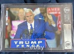 Mike Pence Vice-président Signé Photo Authentique Encapsulé Vp Trump Autograph