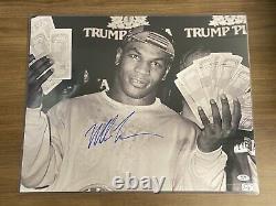 Mike Tyson Signé Argent Trump Plaza Autographe Psa/adn 16x20 Photo