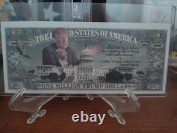 NOTE DE CAMPAGNE SIGNÉE PAR DONALD TRUMP SGC COA BILLET AUTOGRAPHIÉ PRÉSIDENT TRUMP MINT