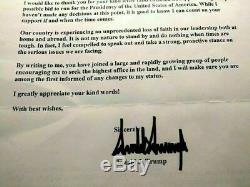 Original 2011 Donald Trump Lettre Signée Discutant Présidentielle W Run Enveloppe