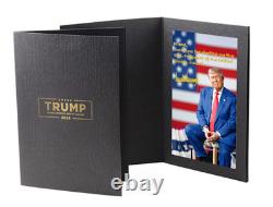 Ornement en or du président Donald Trump, photo officielle signée, casquette MAGA noire NEUVE