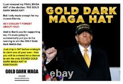 Ornement en or du président Donald Trump, photo officielle signée, casquette MAGA noire NEUVE