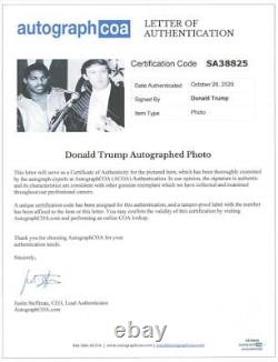 PHOTO RARE SIGNÉE PAR LE PRÉSIDENT DONALD J TRUMP 8x10 ! CASQUETTE MAGA ACOA COA