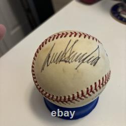 POTUS DONALD TRUMP & NYY CHRIS CHAMBLISS Balle de baseball MLB signée avec certificat d'authenticité