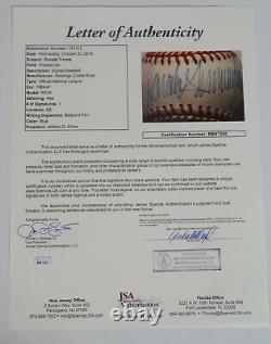 PRES. DONALD TRUMP a signé l'autographe de baseball Rawlings ONL sur le Sweet Spot JSA & BAS.