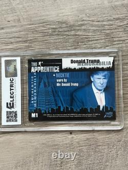 PRESIDENT DONALD TRUMP 2005 Apprentice Cravate Relique Usée Non Signée Mémorabilia