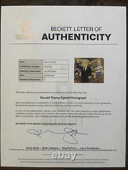 PRESIDENT DONALD TRUMP A SIGNÉ UNE PHOTO DES SIMPSONS 11x14 MAGA AUTHENTIQUE AUTO BAS COA