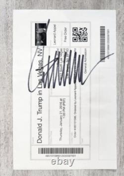 Pass d'entrée au rassemblement autographié par Donald Trump, 21 janvier 2016, TDA LOA