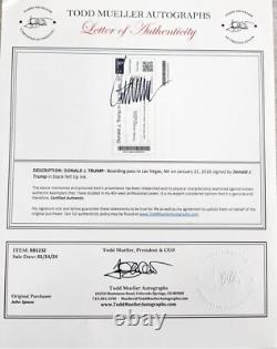 Pass d'entrée au rassemblement autographié par Donald Trump, 21 janvier 2016, TDA LOA
