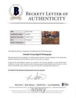 Photo 11x14 dédicacée du Président Donald Trump 45 47 MAGA avec certificat d'authenticité Beckett
