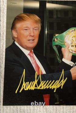 Photo 8x10 autographiée de Donald Trump et Don King avec COA doublement signée