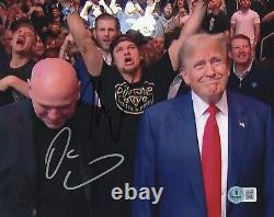 Photo 8x10 signée de Dana White, Theo Von et Donald Trump UFC, certifiée Beckett