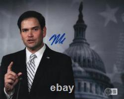 Photo 8x10 signée de Marco Rubio avec Donald Trump, partenaire de course 2024, Beckett