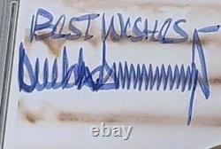Photo 8x10 signée et dédicacée par Donald Trump, accompagnée d'un certificat PSA, encapsulée.
