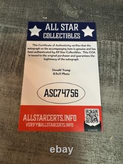 Photo 8x10 signée par Donald Trump avec doubles certificats d'authenticité, Président Trump