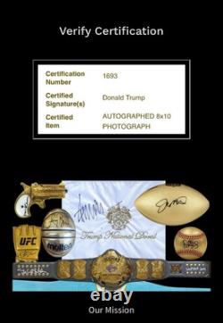 Photo 8x10 signée par le Président Donald Trump avec Jesse Ventura, Gouverneur du Minnesota, avec certificat d'authenticité.