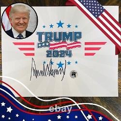 Photo authentique signée de Donald Trump avec sa signature MAGA et certificat d'authenticité.