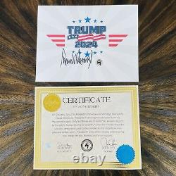 Photo authentique signée de Donald Trump avec sa signature MAGA et certificat d'authenticité.