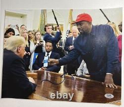 Photo autographique signée de Kanye West 11x14 PSA DNA COA Donald Trump + Yeezy