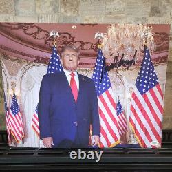 Photo couleur 11x14 signée par Donald Trump, POTUS autographe #D COA-Halo