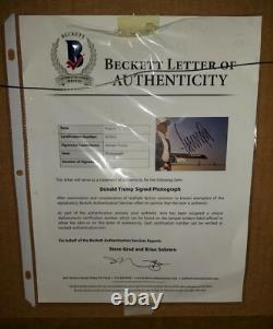 Photo encadrée 11x14 signée par Donald Trump avec lettre d'authentification Beckett
