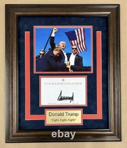 Photo présidentielle encadrée dédicacée de la tentative d'assassinat de Donald Trump