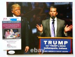 Photo signée 8x10 de Donald Trump Jr Maga Make America Great Président Fils Jsa C