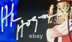 Photo signée 8x10 de Hulk Hogan et Donald Trump avec André le Géant WWF RARE TSA COA