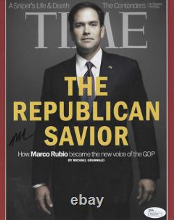 Photo signée 8x10 de Marco Rubio avec certificat d’authenticité JSA #N22225, secrétaire d’État Donald Trump