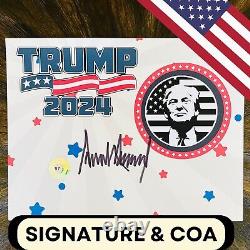 Photo signée de l'autographe de Donald Trump avec certificat d'authenticité MAGA