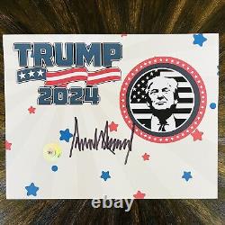 Photo signée de l'autographe de Donald Trump avec certificat d'authenticité MAGA