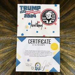 Photo signée de l'autographe de Donald Trump avec certificat d'authenticité MAGA