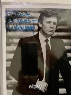Photo vintage 8 x 10 signée à la main par Donald Trump, autographe avec certificat d'authenticité de New York.