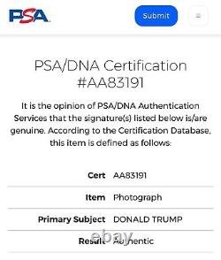 Photographie signée en entier de Donald Trump avec la signature complète, authentifiée par PSA/DNA PHOTO, Photo du Bureau Ovale.