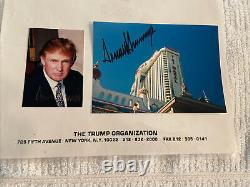 Photos et lettre autographiées à la main par Donald Trump de l'Organisation Trump