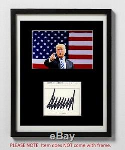 Pièce Mat Autographiée Par Donald Trump! Président! Maga! Editeur Certifié! Coa