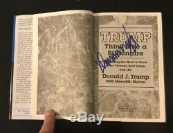 Piste Signée Autographie Penser Comme Un Milliardaire Donald Trump Coa Free Ship $